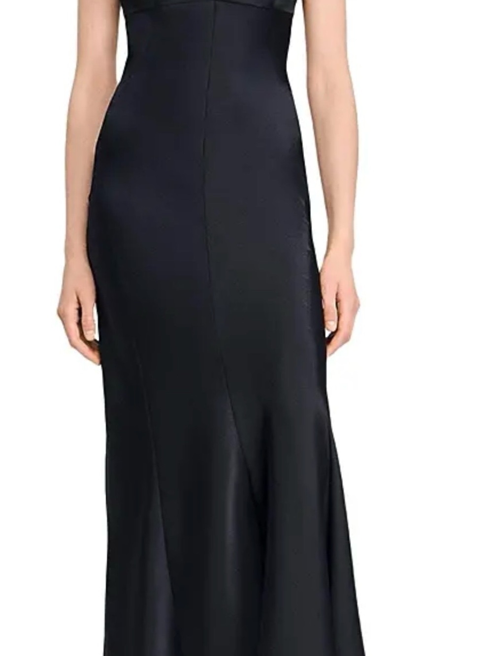Sandro Black Satin Midi Dress